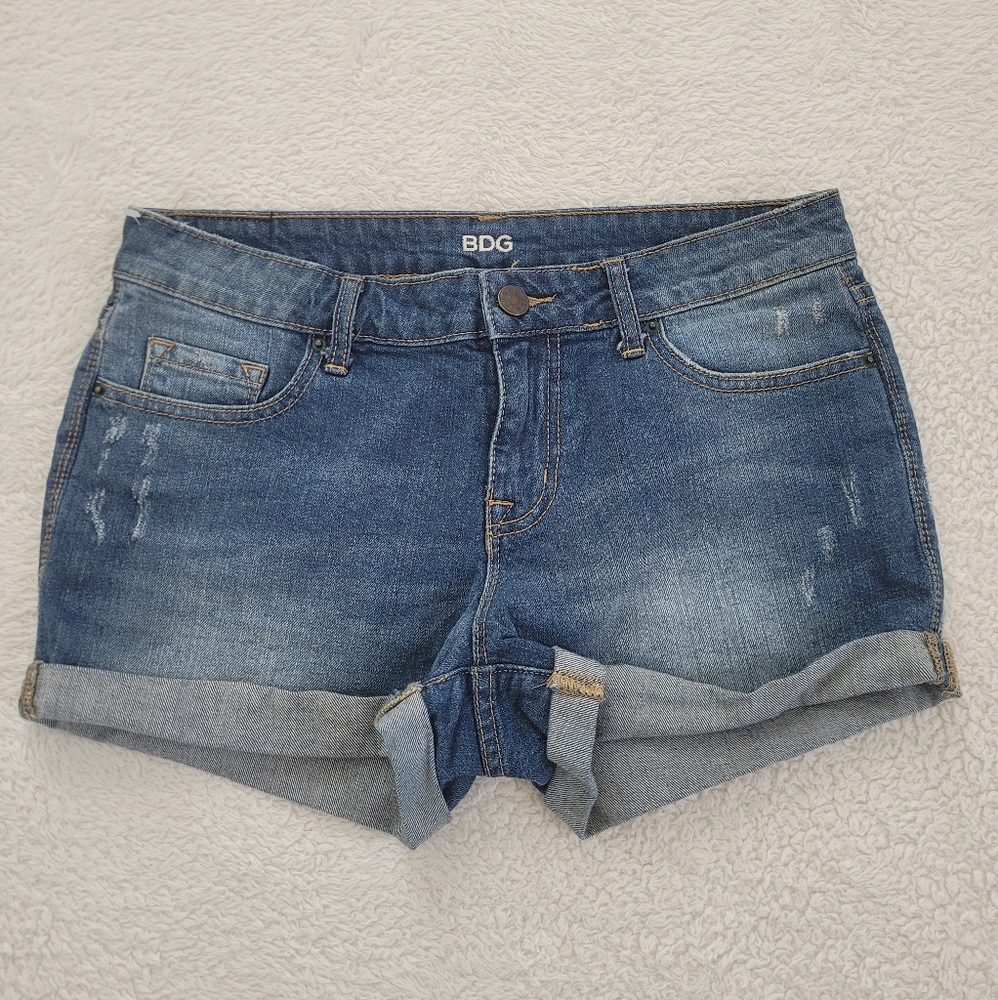 BDG Mid Rise Denim Shorts Blue 29